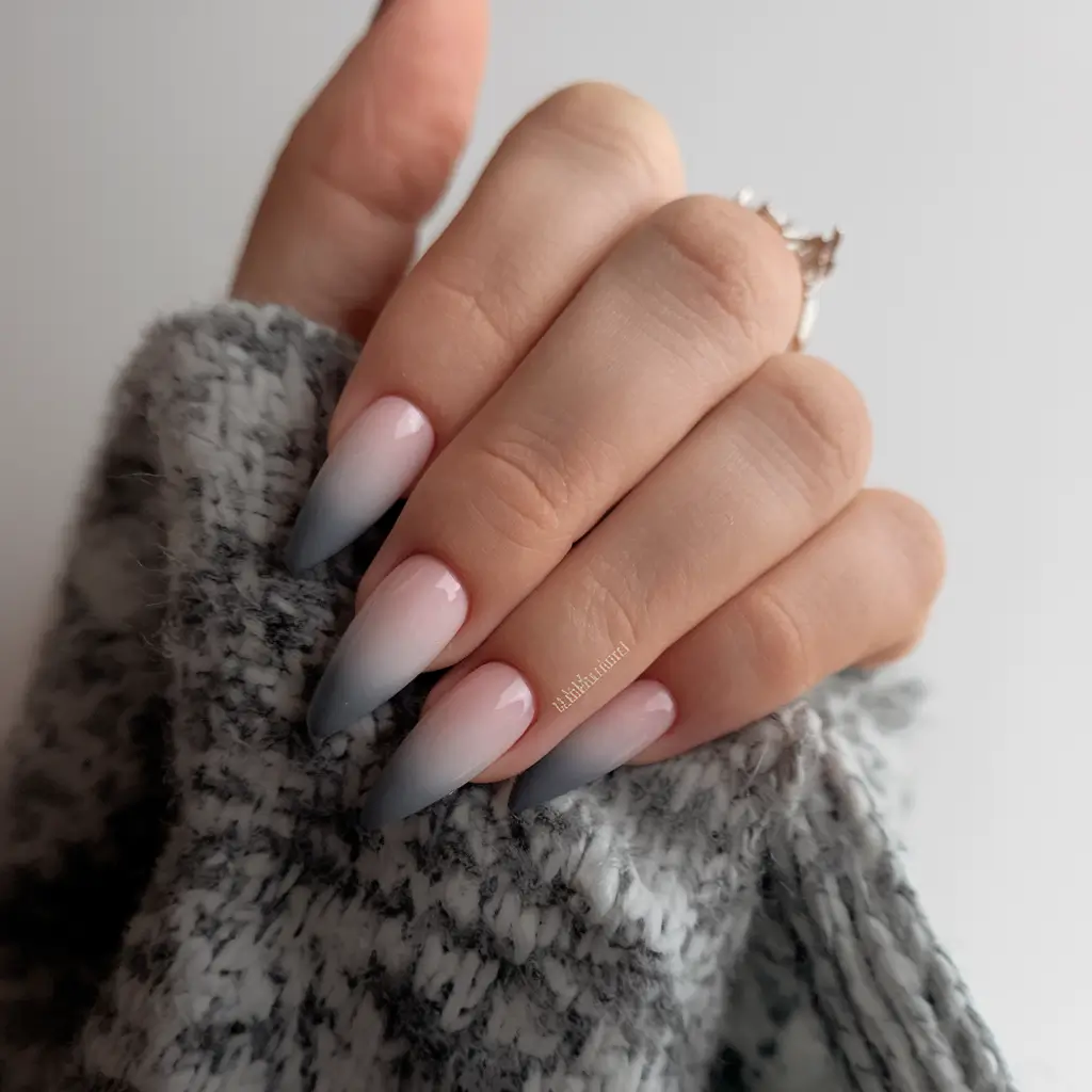 october nails colors Frosted Ombre Fade