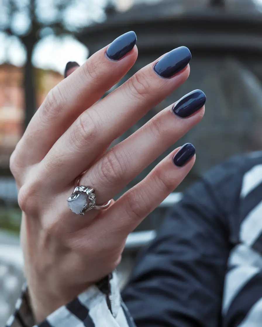 october nails colors Deep Midnight Blue