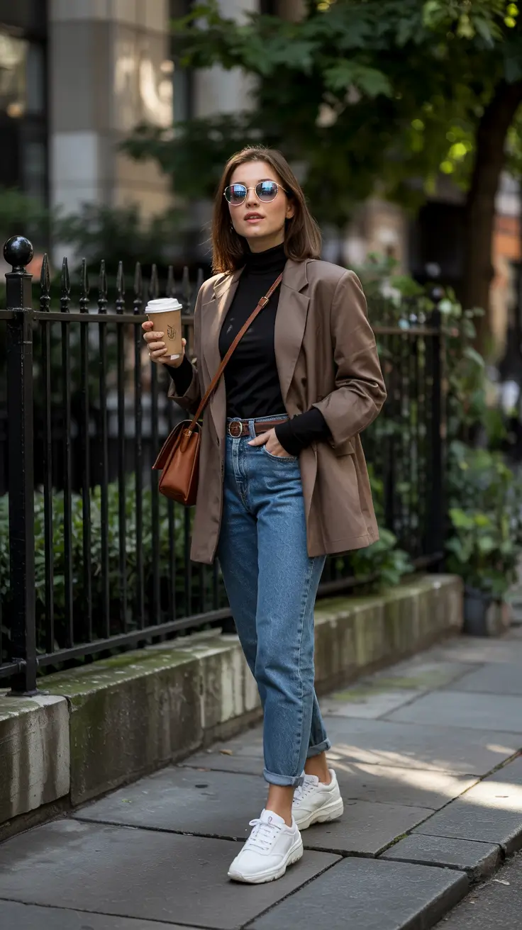 fall fashion outfits 2025 Blazer and Denim Done Right