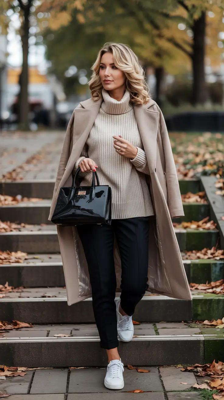 fall fashion outfits 2025 Soft Knits and Tailored Trousers