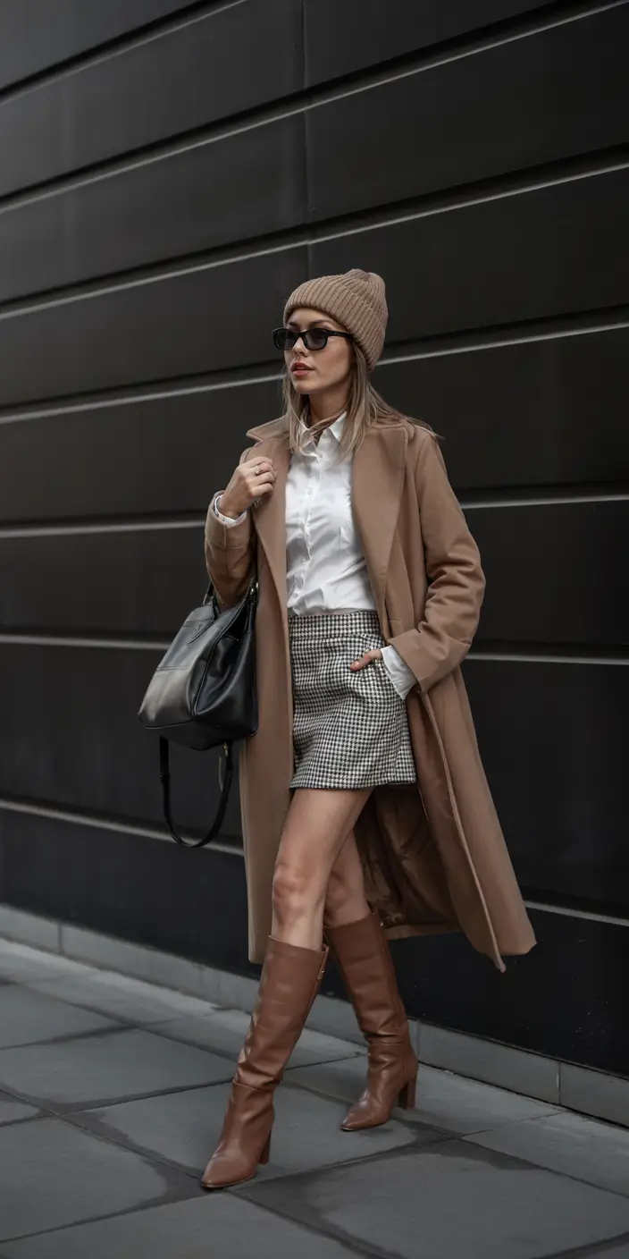 fall fashion outfits 2025 Classy Edge in a Tailored Mini Skirt