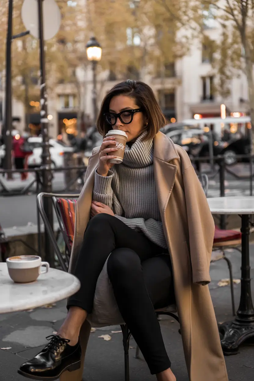 fall fashion outfits 2025 Cozy Neutrals for a Cafe Stroll