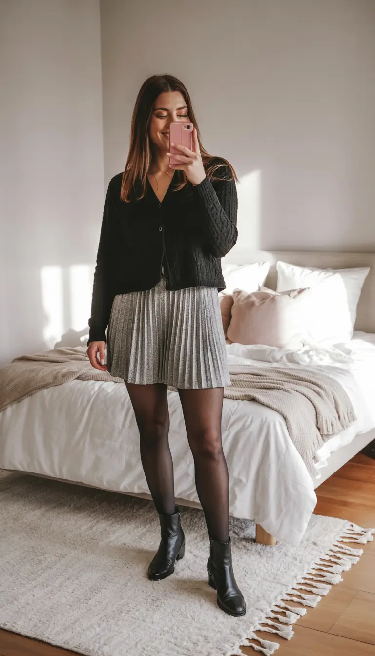 fall fashion outfits 2025 Pleated Mini Skirt with Playful Edge