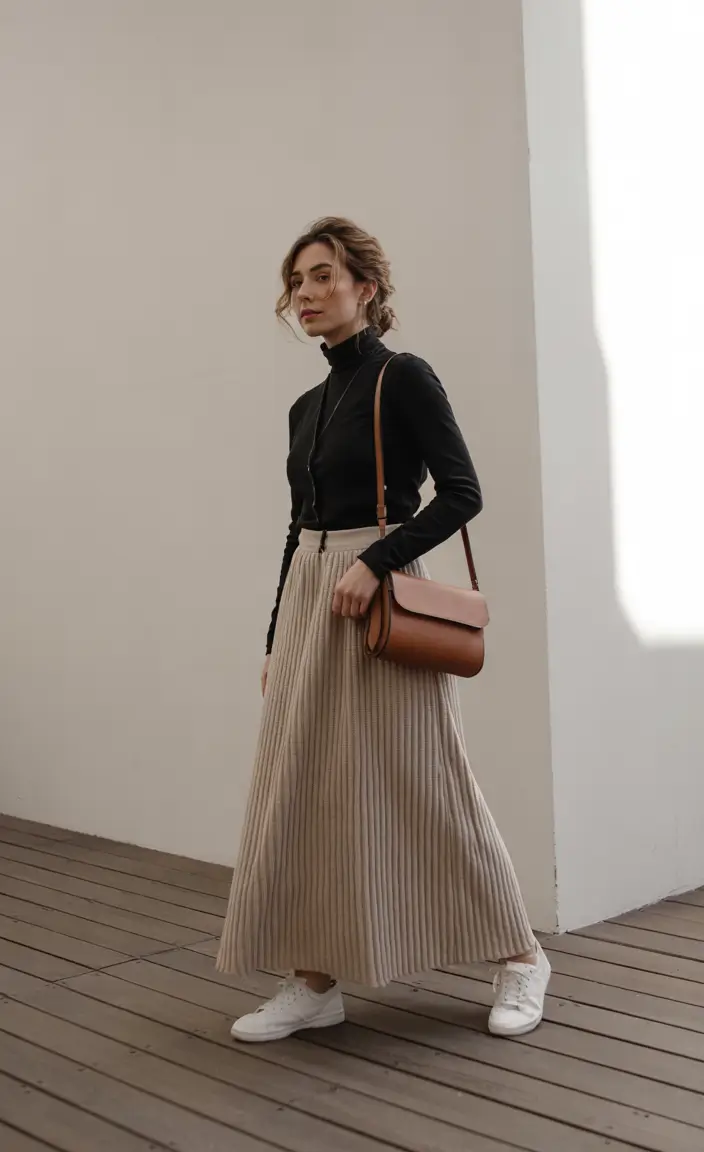 fall fashion outfits 2025 Elegant Modesty With a Flowing Skirt