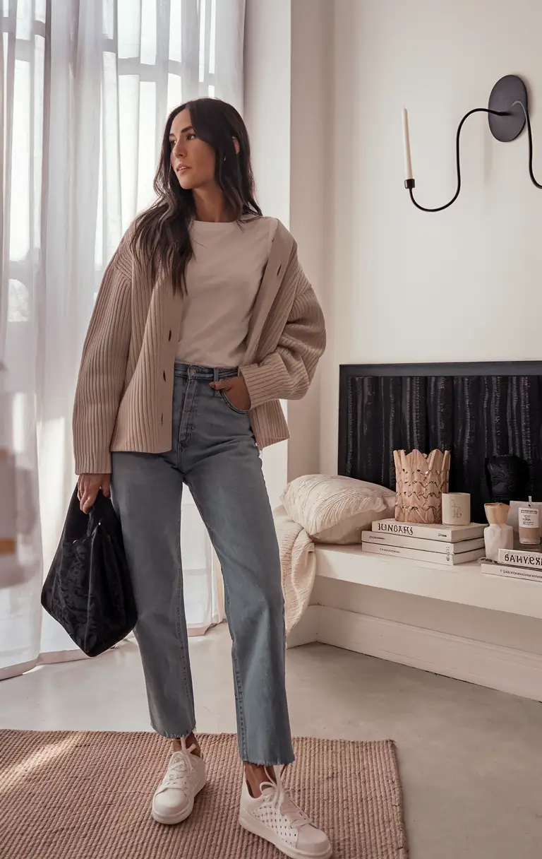 october outfits casual Everyday Denim with Cozy Layers