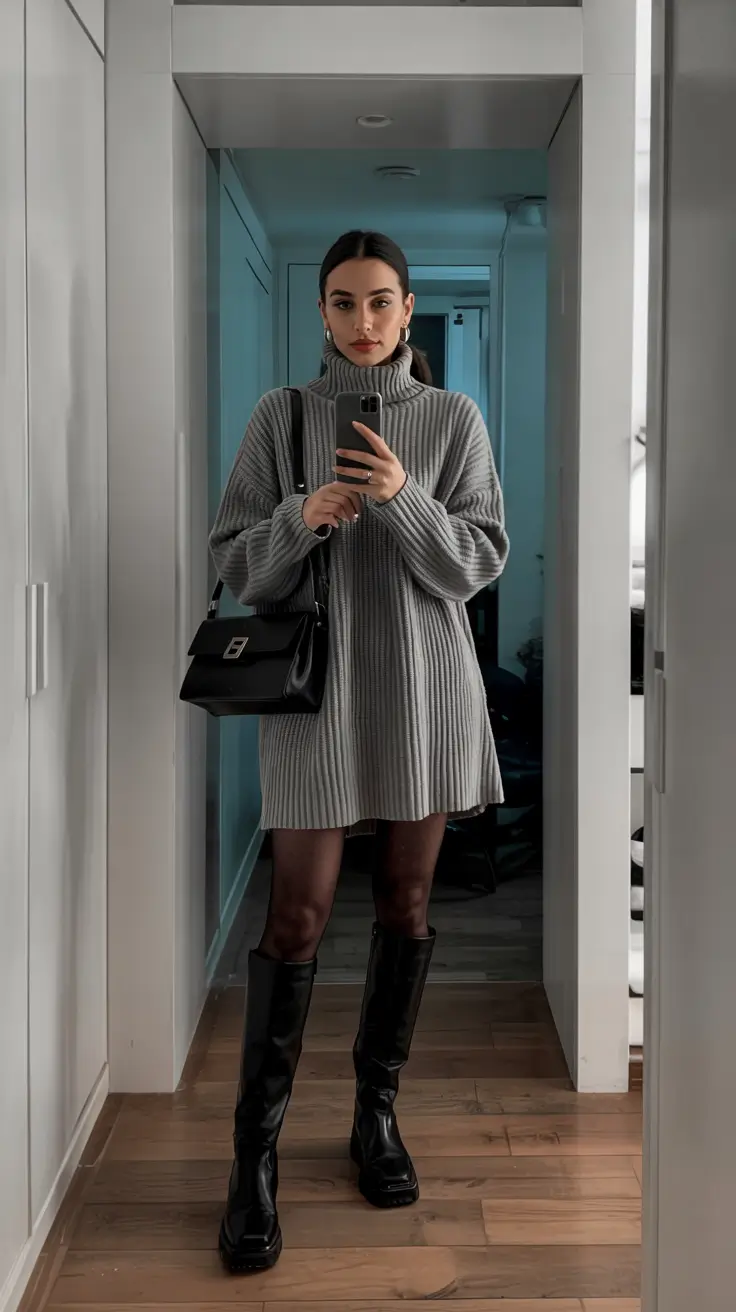 fall winter outfits 2025 Sweater Dress Elegance