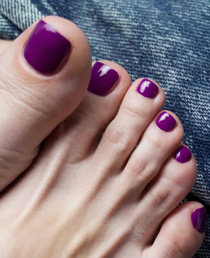 october toe nails color Bold Violet Energy