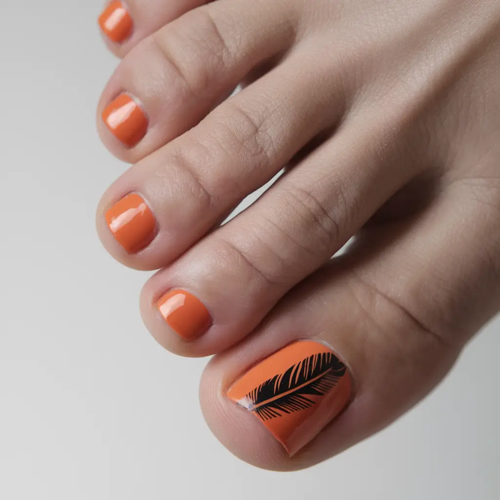 october toe nails fall Pumpkin Spice Orange