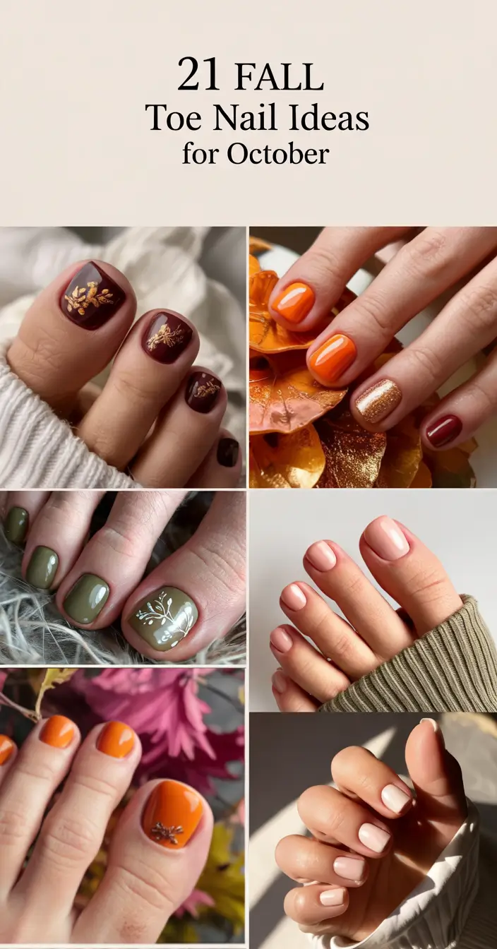Fall Toe Nail Ideas for October 2025: Chic Colors & Designs for the Season