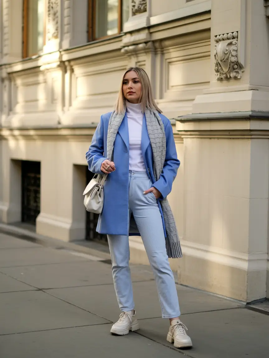 winter fashion inspo classy Powder Blue Elegance