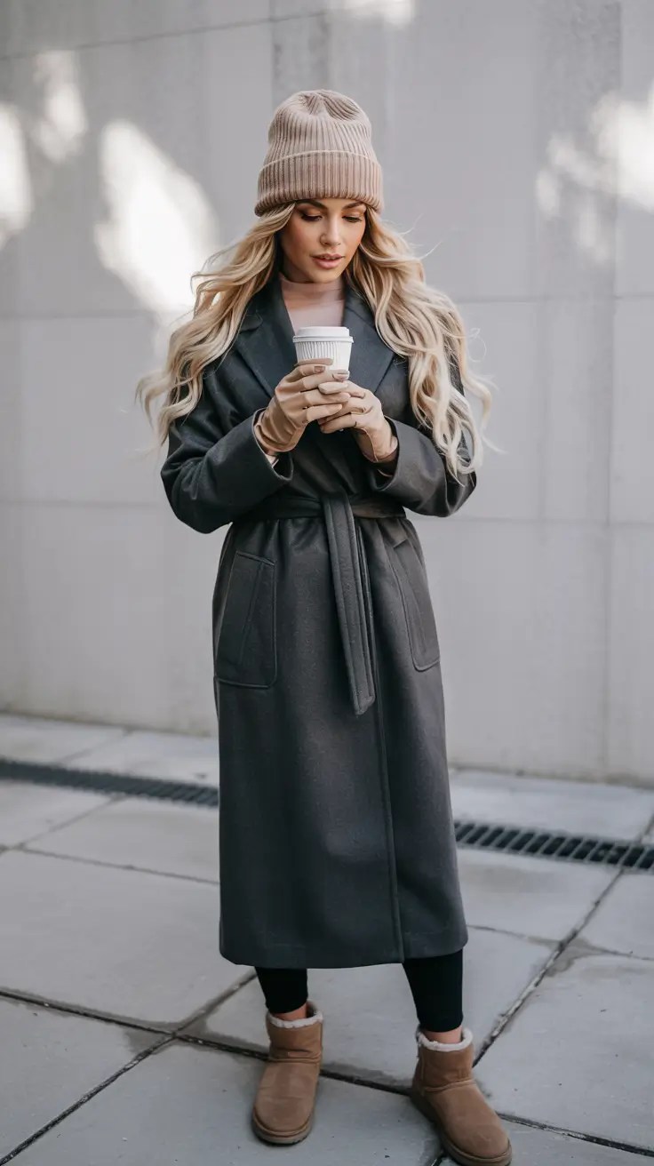 winter fashion inspo women Dark Neutrals with Cozy Accents