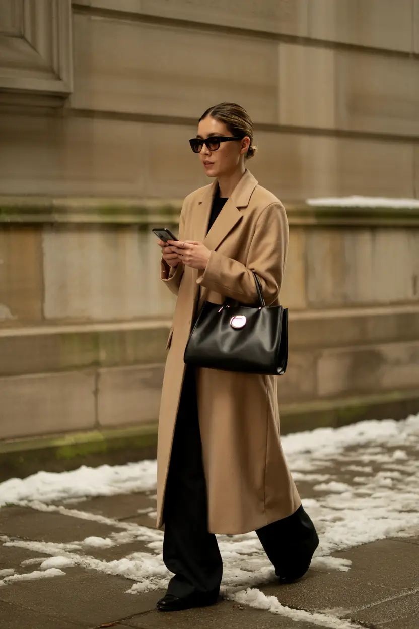 winter fashion inspo classy The Camel Coat Statement