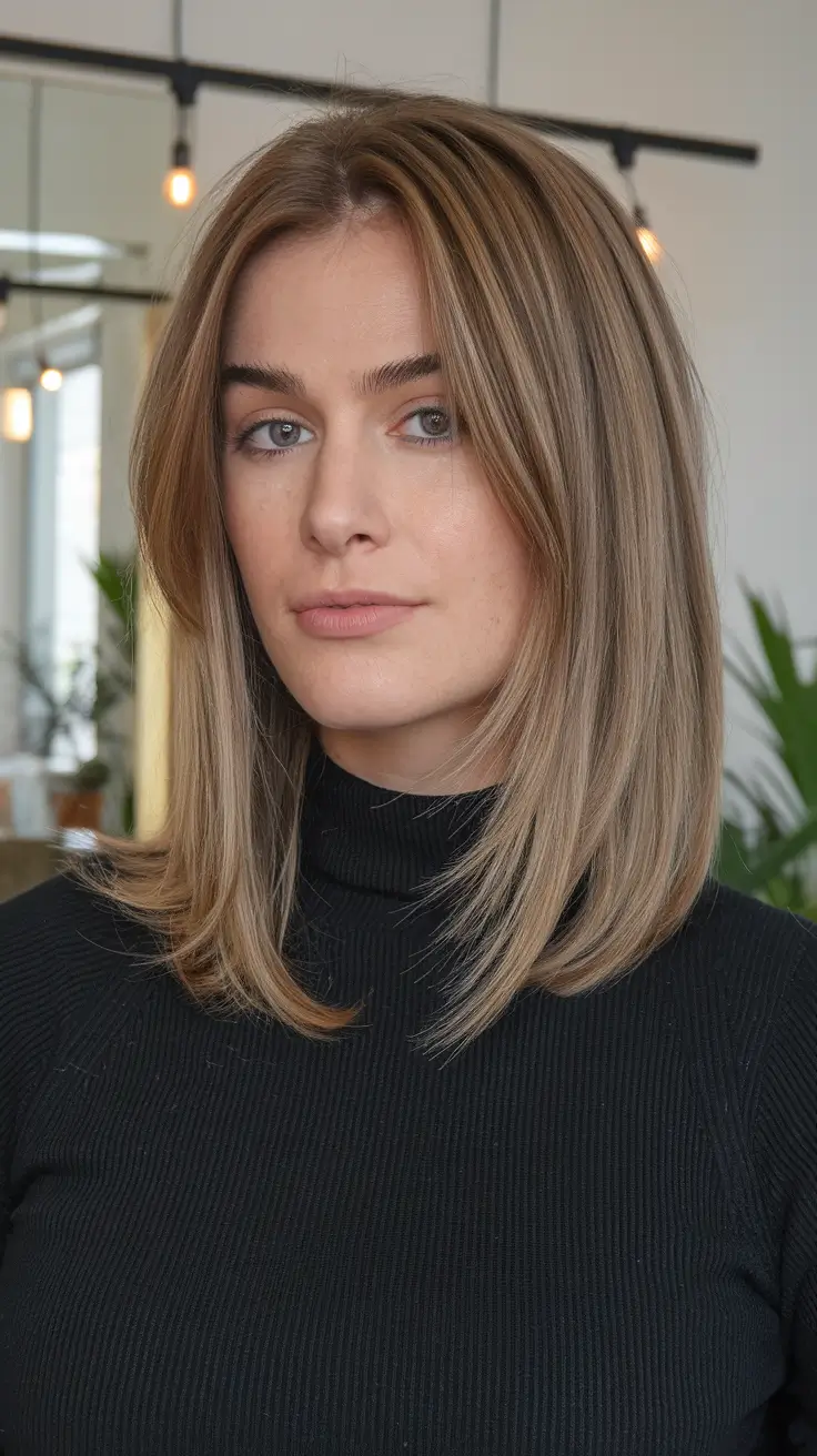 winter medium haircuts 2025-2026 Face-Framing Layers with Subtle Shine