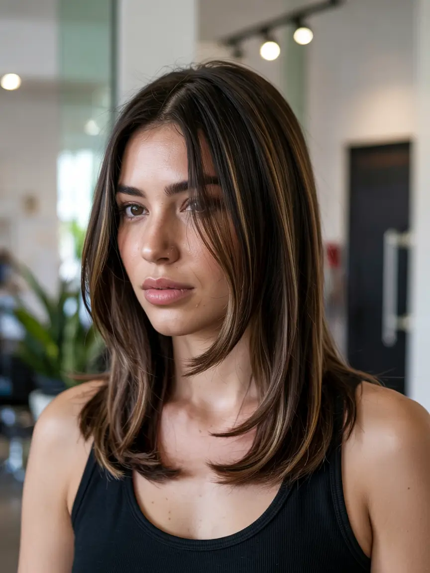 winter medium haircuts 2025 - 2026 Classic Layered Brunette