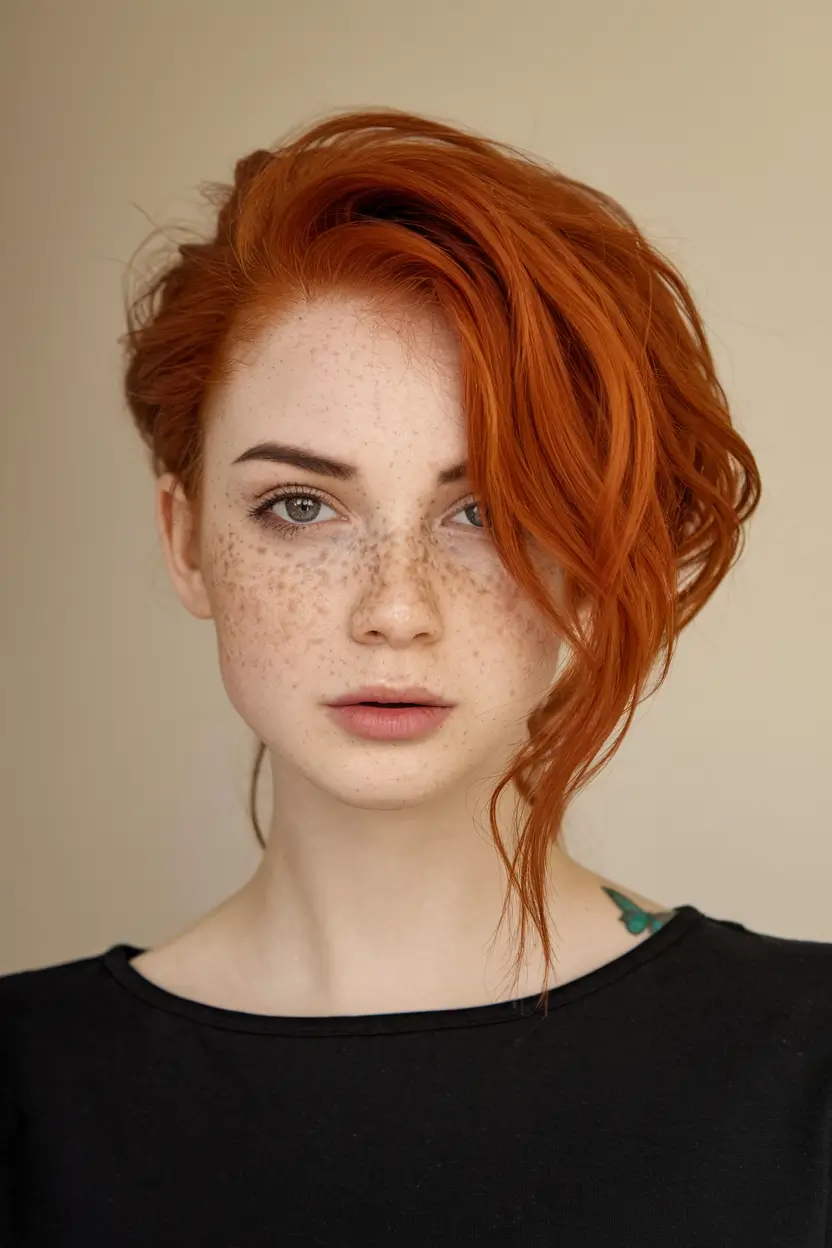 fall short haircuts Copper Side-Swept Bob