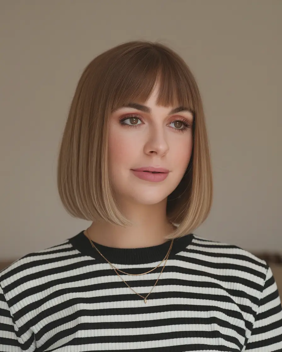 fall-short-haircuts-Blunt-Bob-with-Full-Fringe