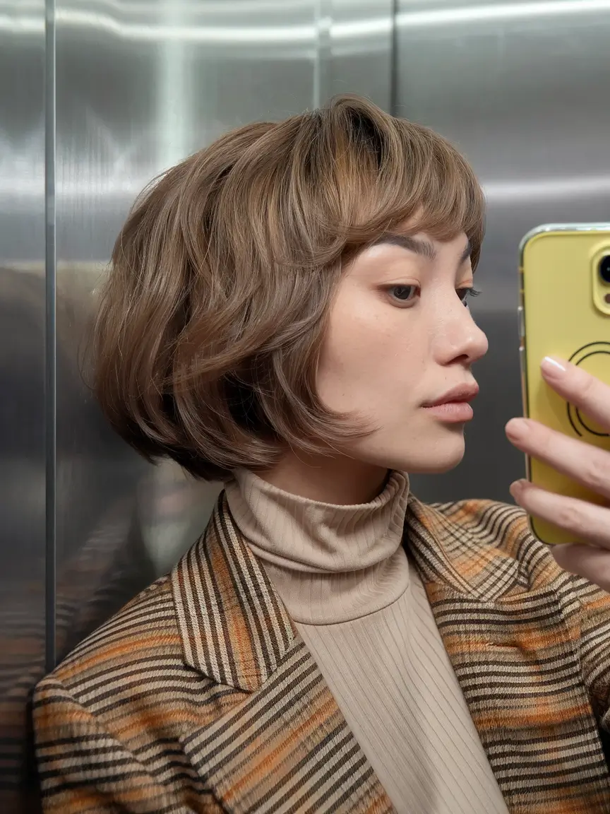fall short haircuts Rounded Bob with Bangs