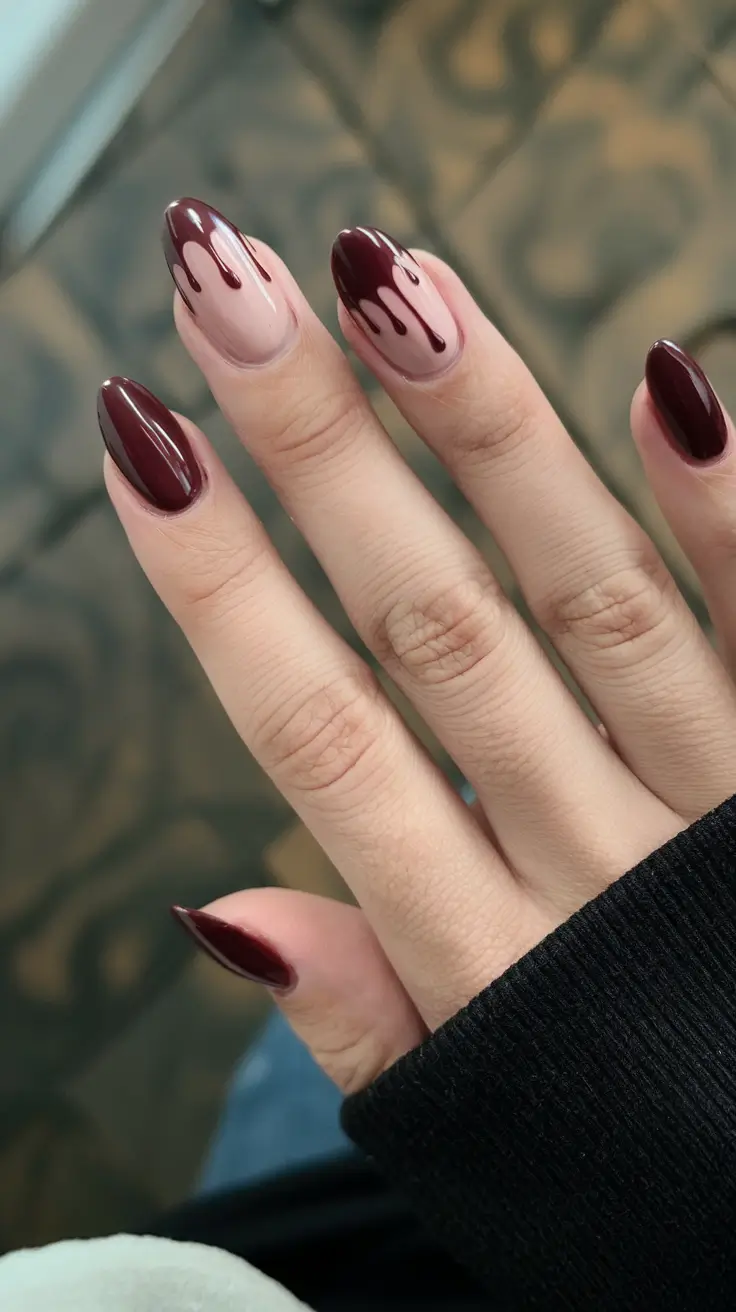 october nails designs Bloody Chic Drip Art