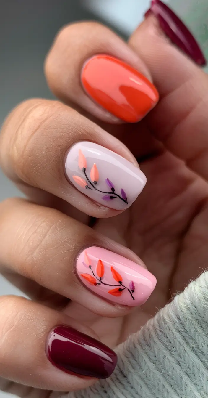 fall october nails design Autumn Leaves in Bloom
