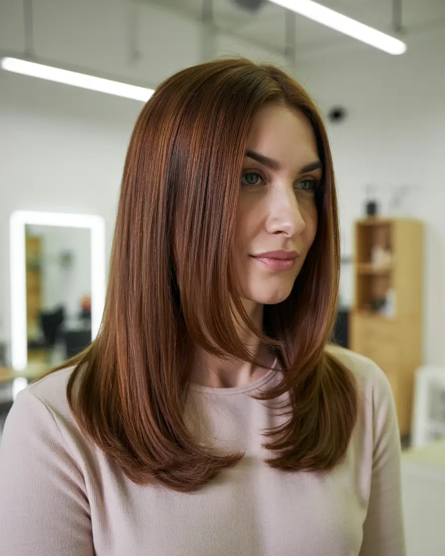 haircuts Sleek Layers with a Polished Finish