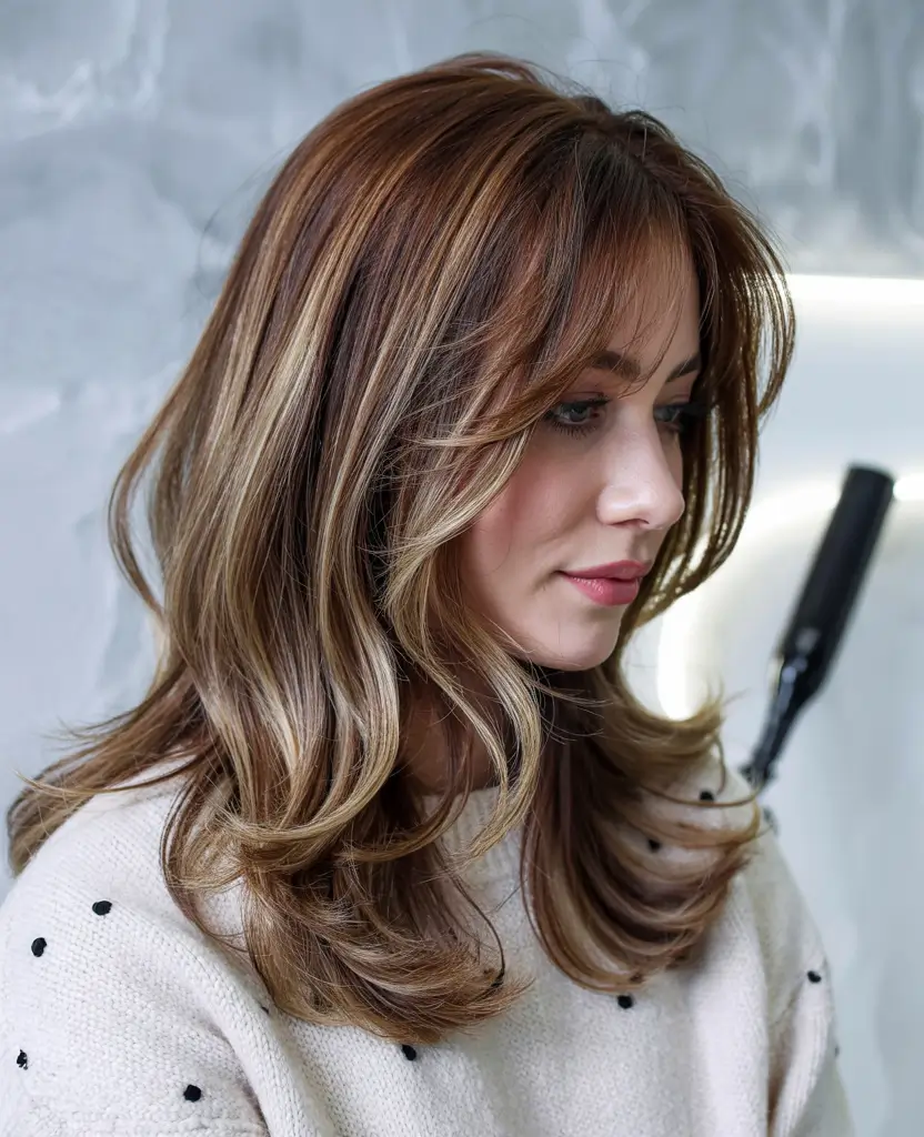 haircuts Dimensional Honey-Brown with Movement