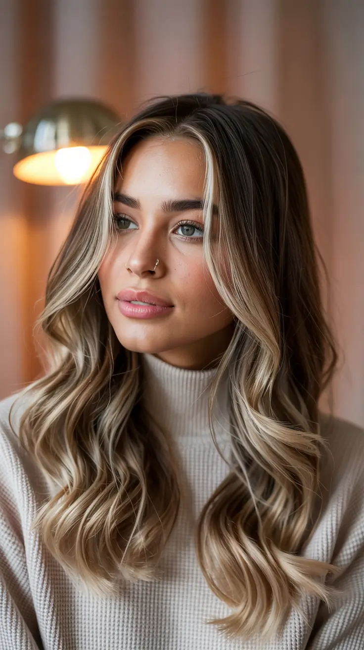 haircuts Face-Framing Blonde with Cascading Waves
