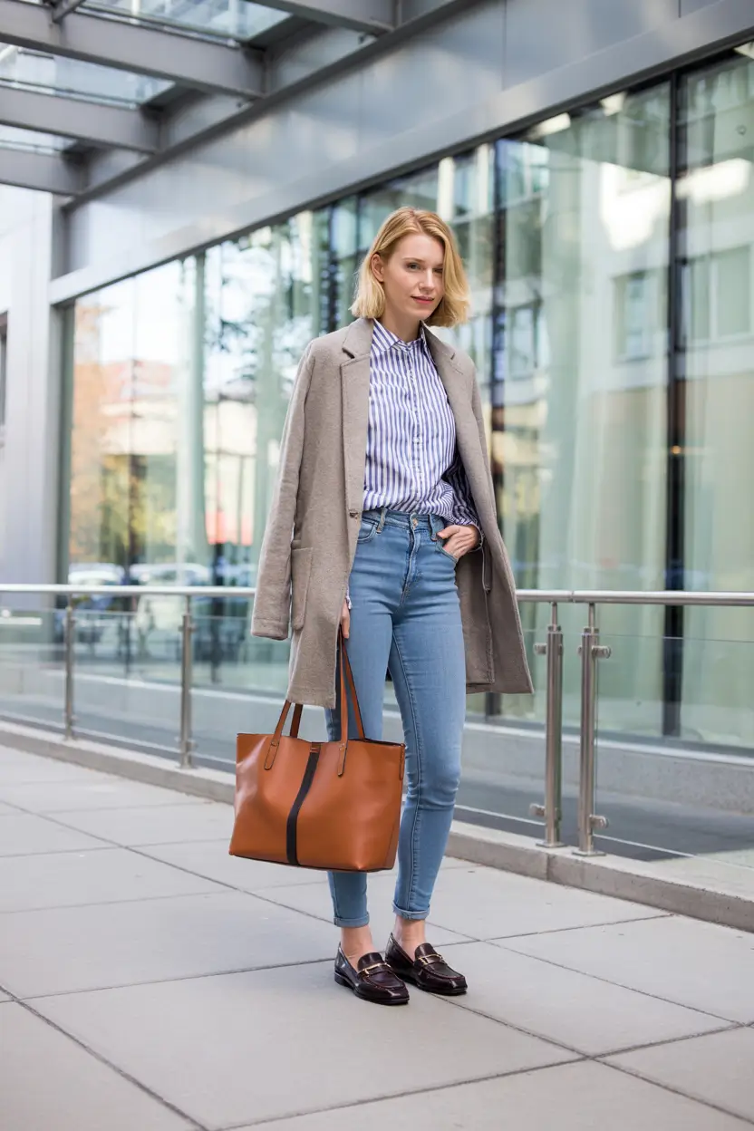 fall work outfits for women jeans Preppy Layers for Everyday Confidence