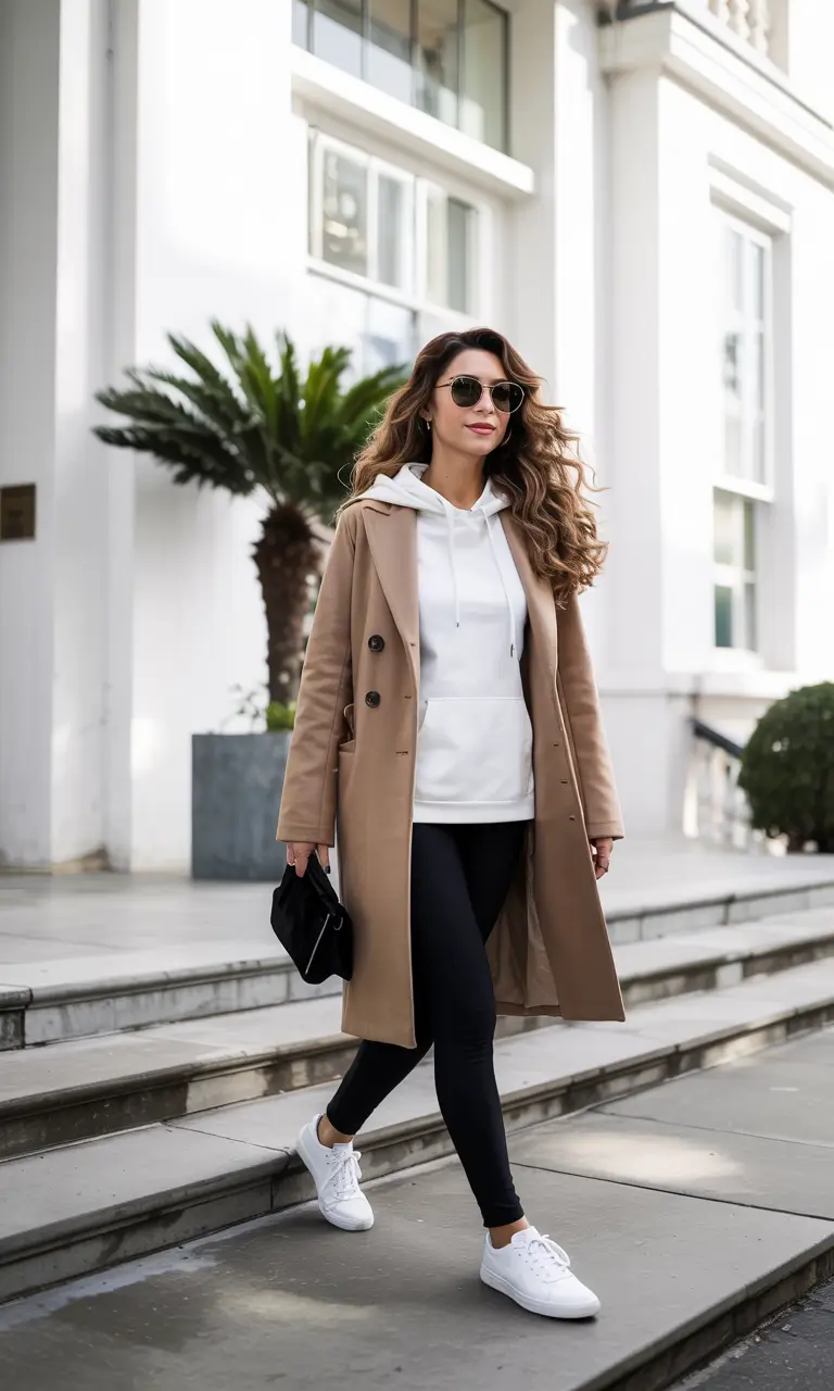 fall work outfits for women casual jeans Sporty Layers Meet Polished Outerwear