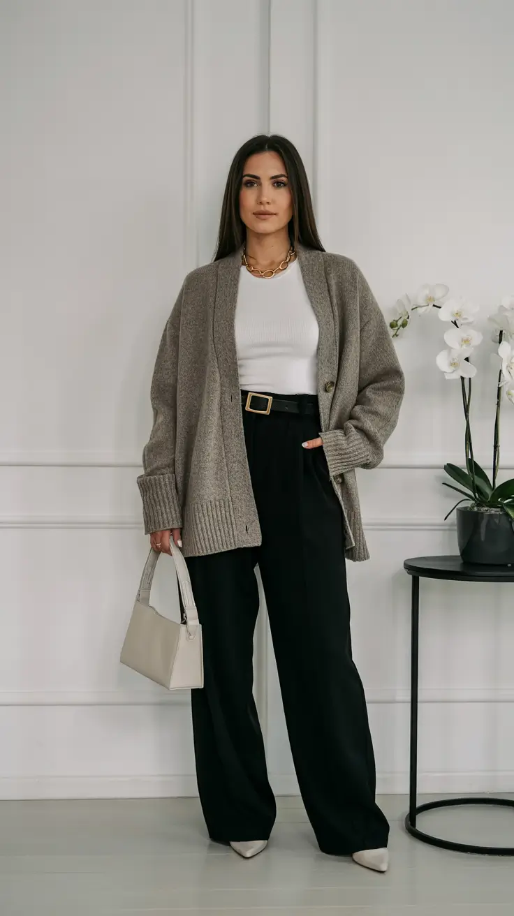 fall work outfits for women midsize Relaxed Cardigan Layers