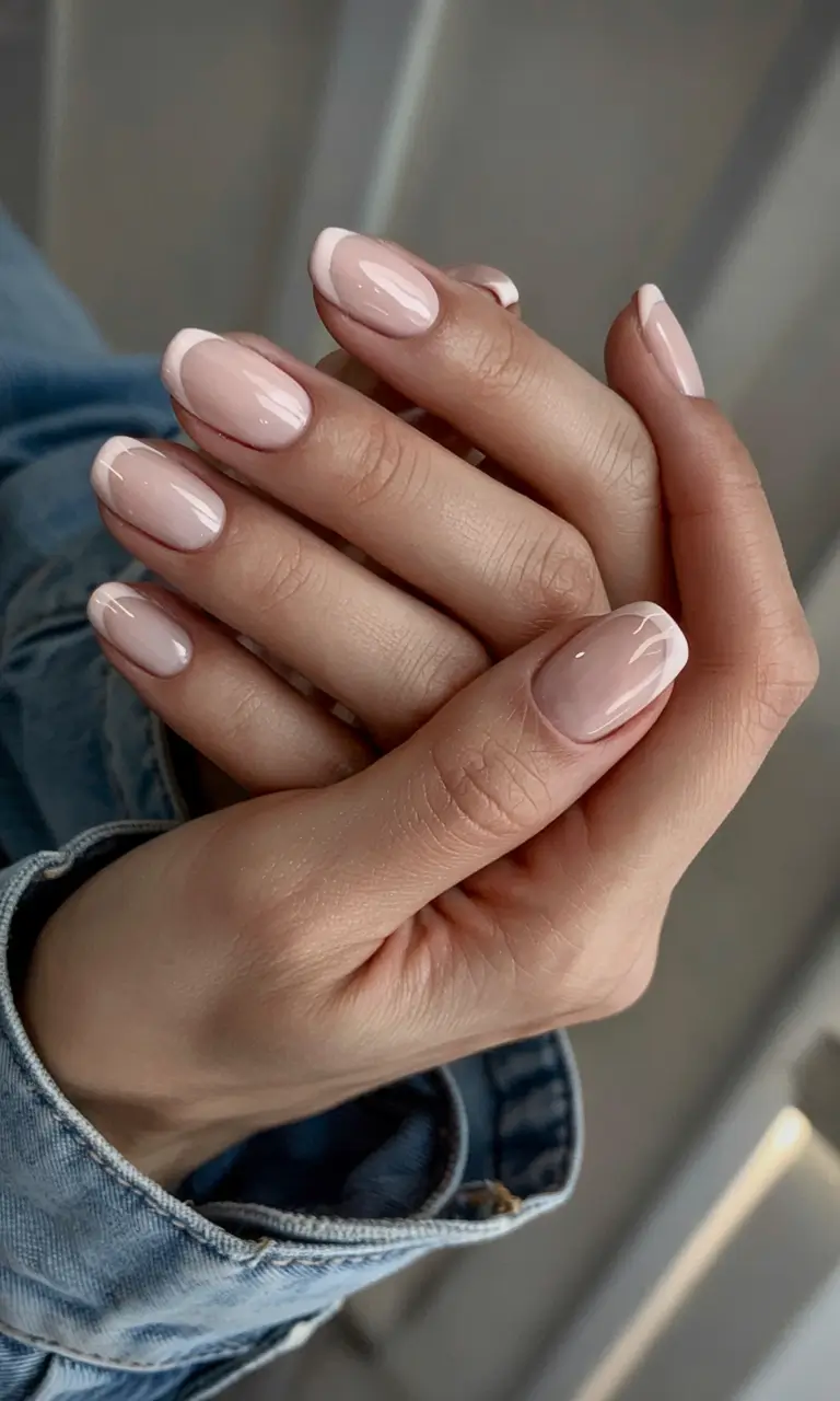 Quick and Easy Fall Nails 2025 Modern French with Soft Lines