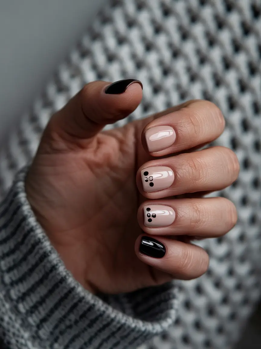 easy fall nails for beginners Minimalist Dot Art
