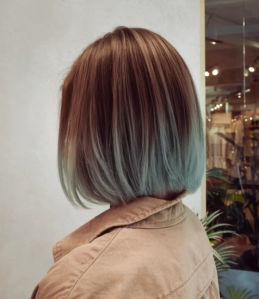Rich Dark Brown Hair Colors for Fall 2025 Short Brunette Bob with Teal Ends