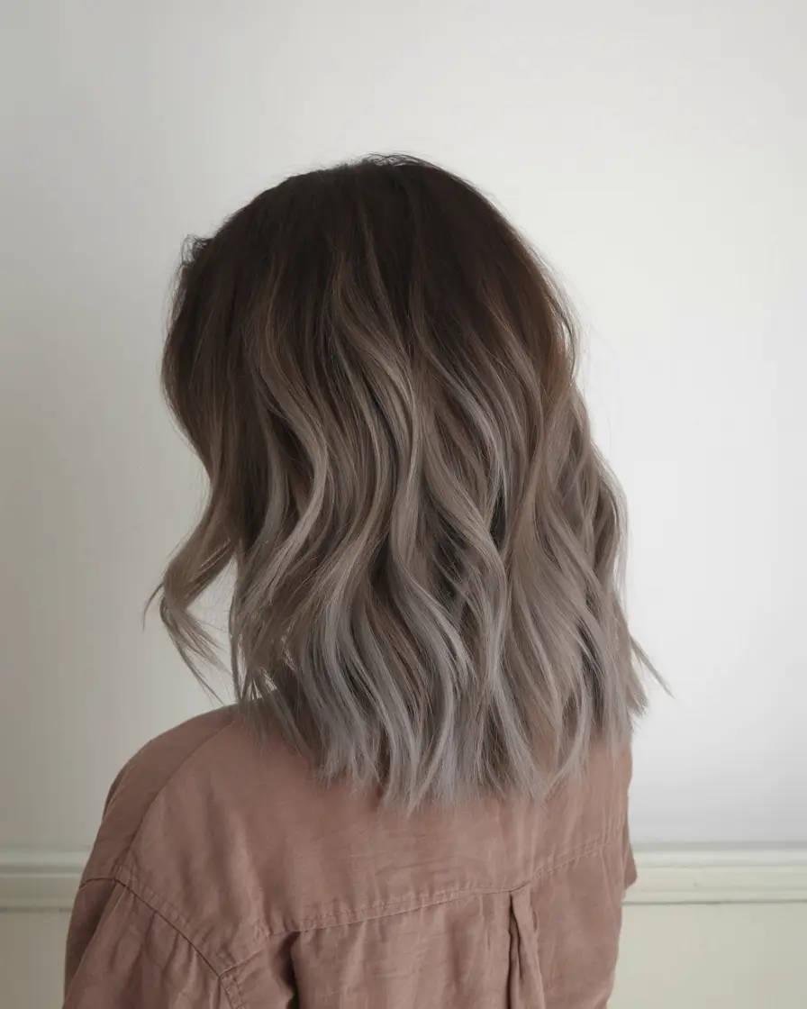 Rich Dark Brown Hair Colors for Fall 2025 Smoky Ash Brunette Lob