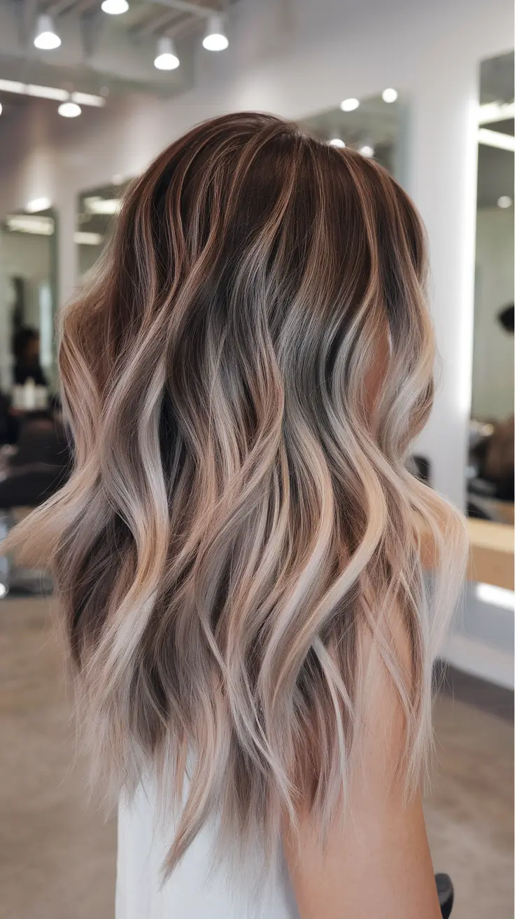 fall dark brown hair colors smoky ash balayage