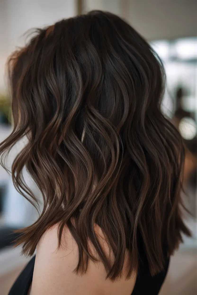 fall dark brown hair colors deep espresso waves
