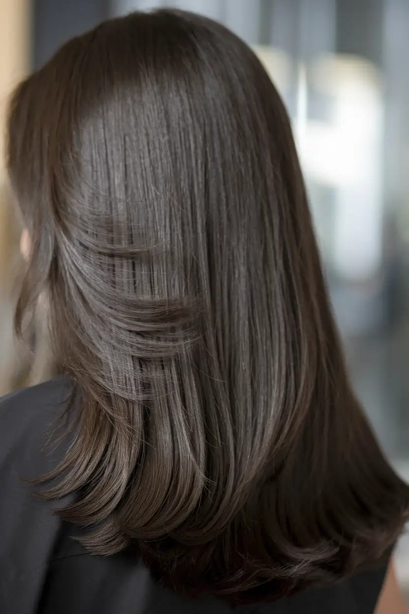 fall dark brown hair colors sleek layered espresso