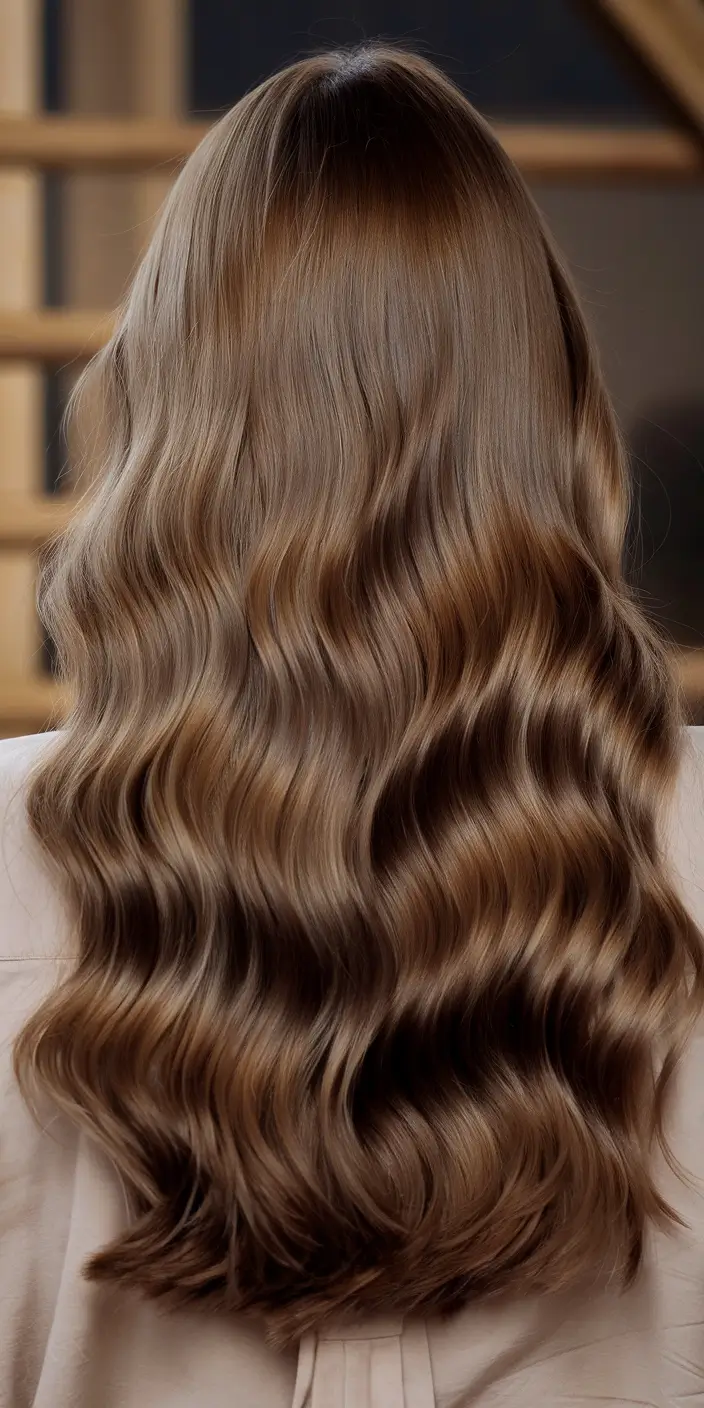 Rich Dark Brown Hair Colors for Fall 2025 Glossy Brunette Waves with Caramel Depth