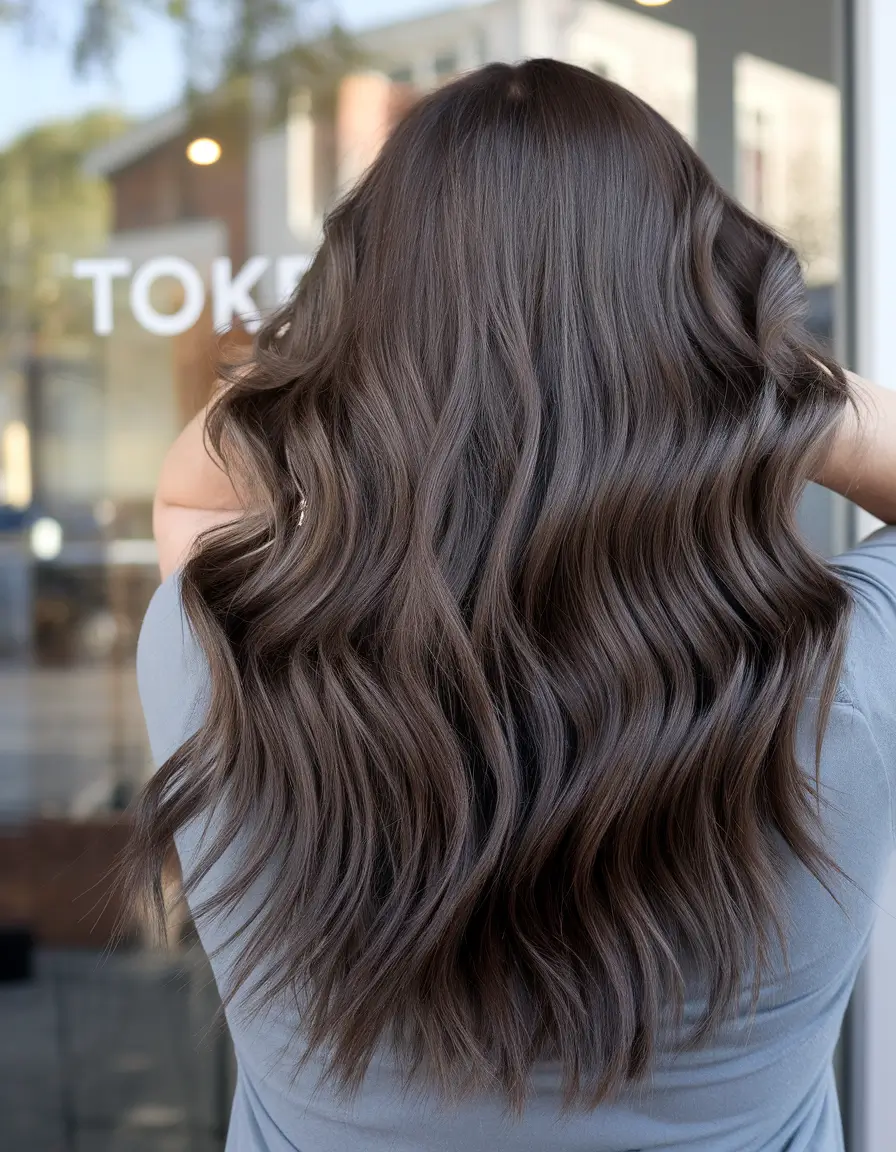 Rich Dark Brown Hair Colors for Fall 2025 Velvety Mocha Waves