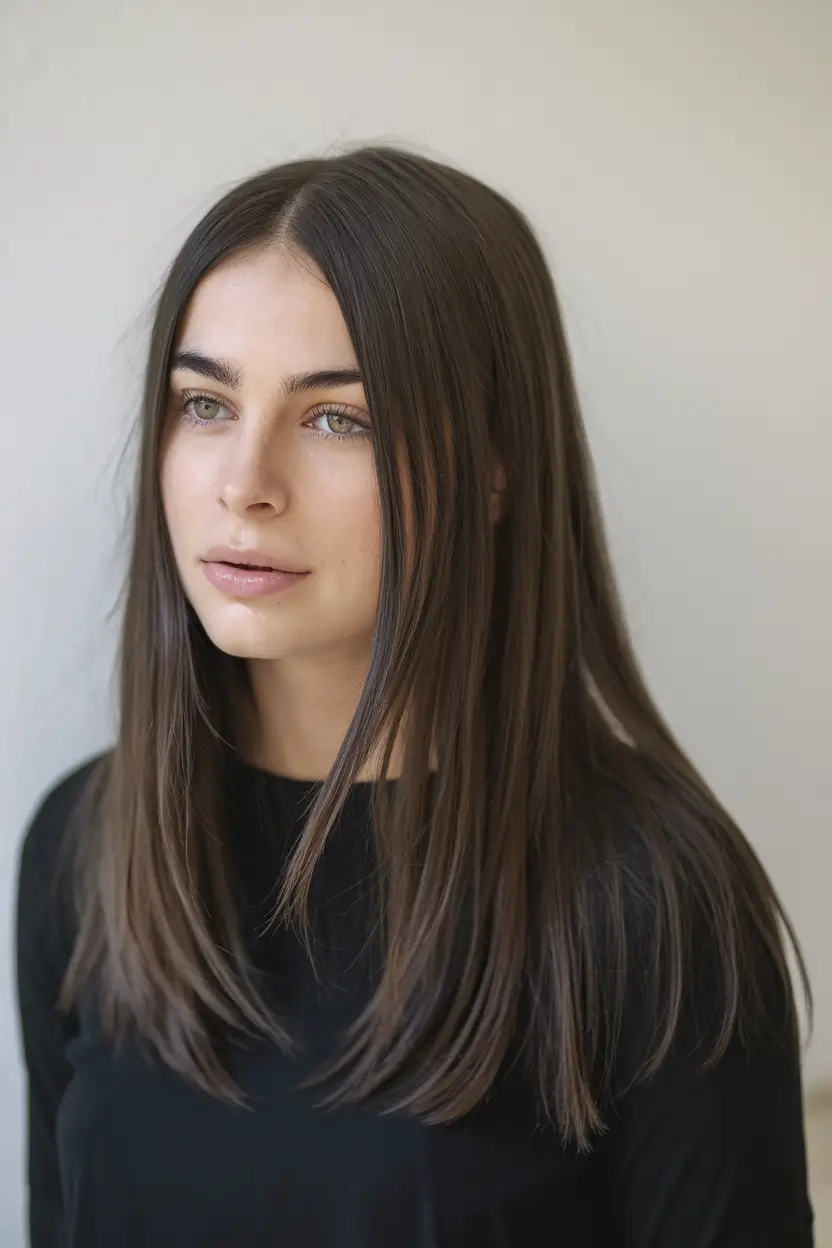 Rich Dark Brown Hair Colors for Fall 2025 Glossy Straight Brunette