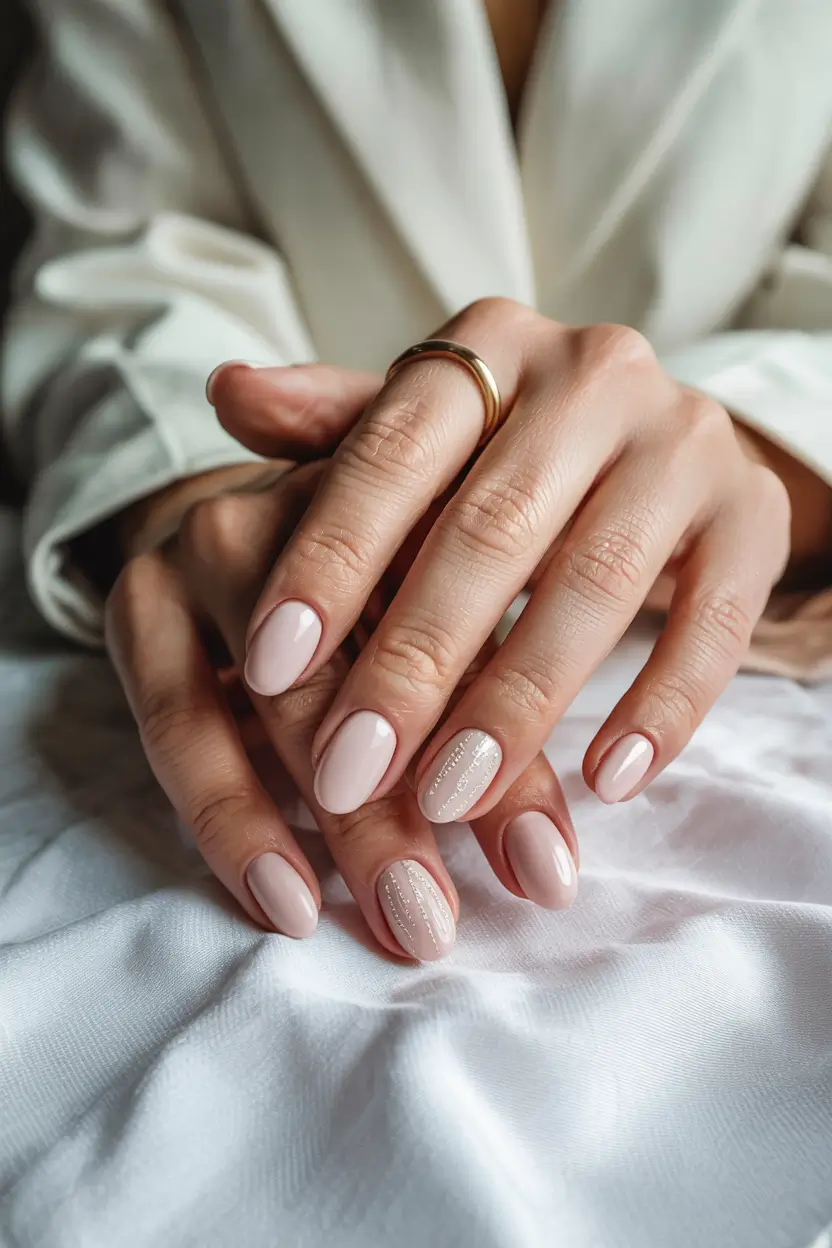 short fall nails 2025 Soft Nude Elegance