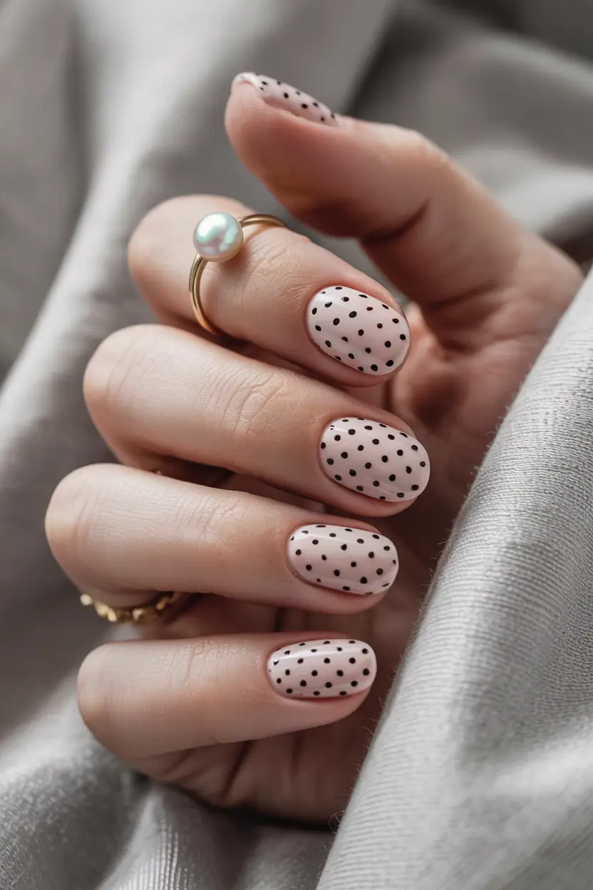 short fall nails 2025 Playful Polka Dots
