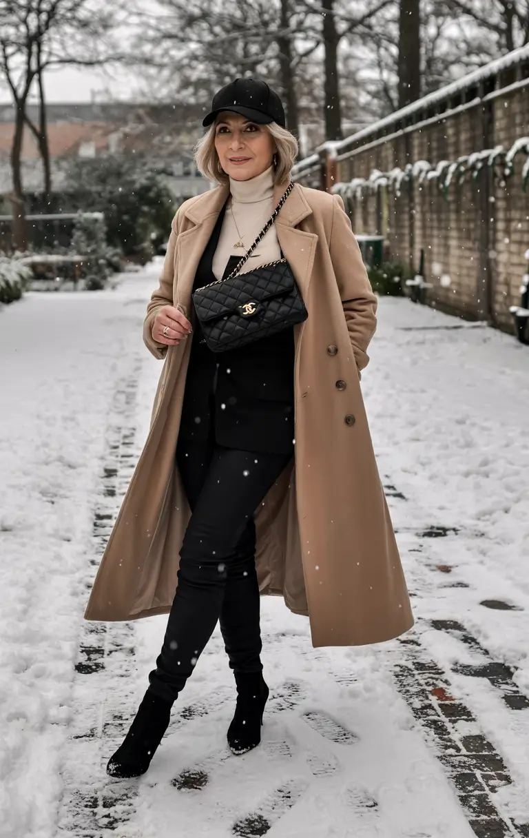 winter outfits over 40 women Chic Beige Layers