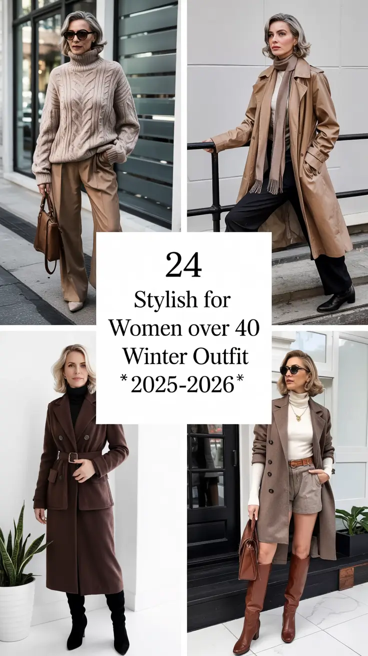 Stylish for Women Over 40 Winter Outfit 2025–2026: Classy, Cozy & Trendy Ideas