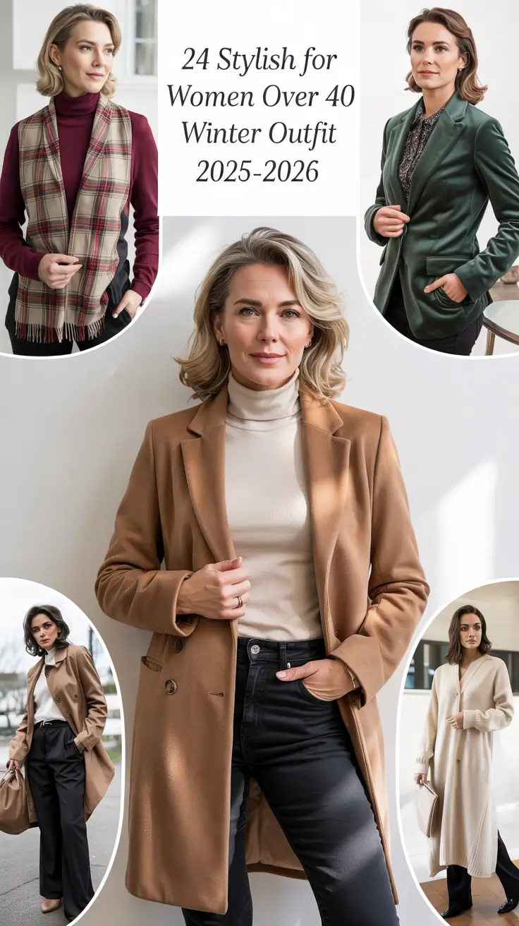 Stylish for Women Over 40 Winter Outfit 2025–2026: Classy, Cozy & Trendy Ideas