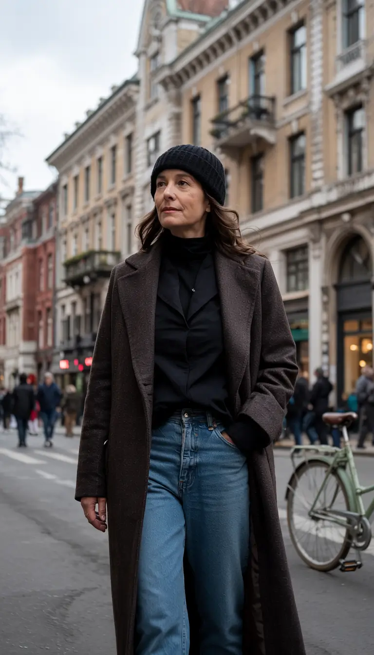 winter outfits over 50 older women Urban Sophistication with a Laid-Back Spirit