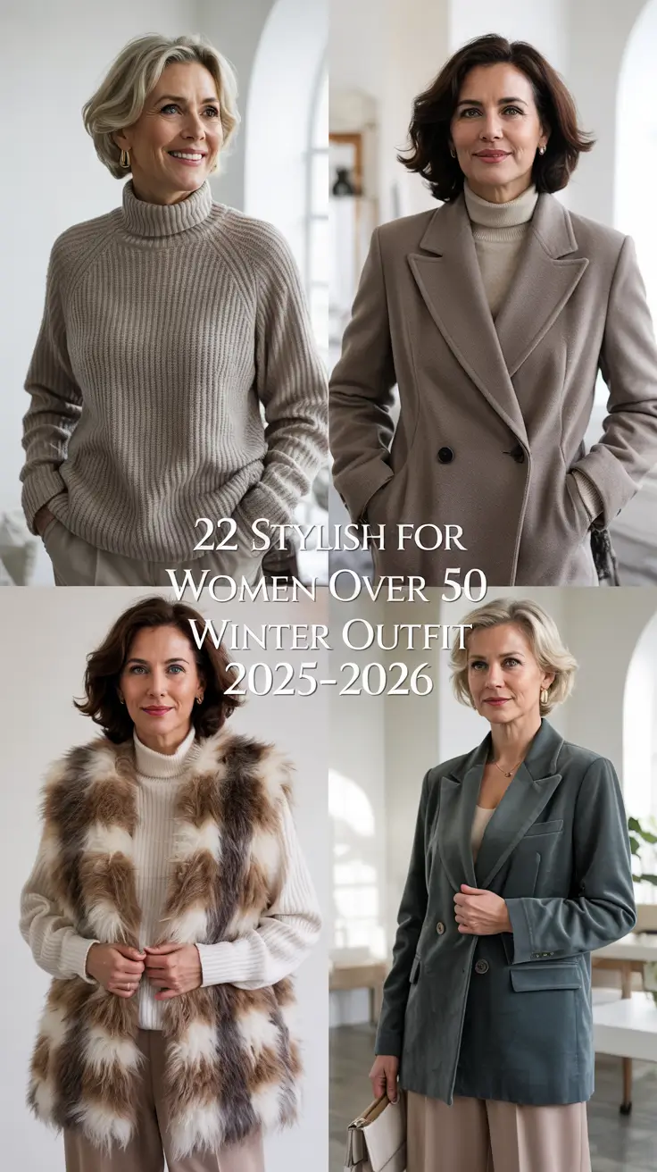 Stylish for Women Over 50 Winter Outfit 2025–2026: Chic & Classy Ideas