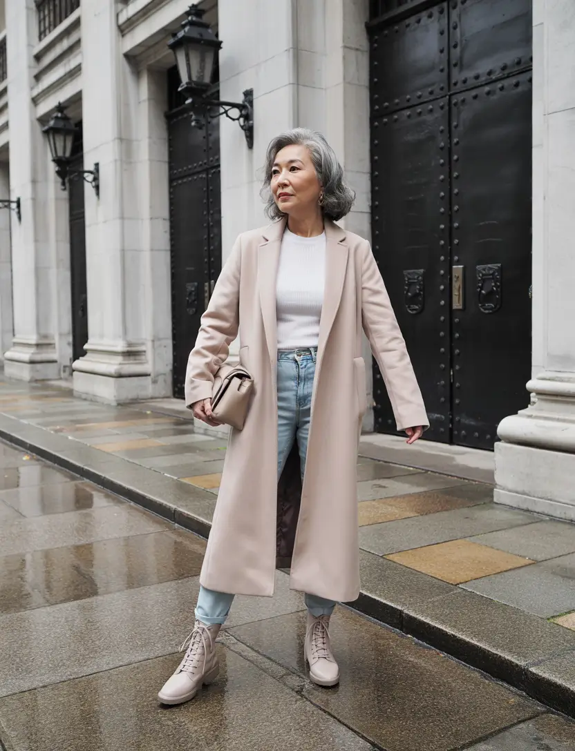 winter outfits for over 60s Modern Minimalism in Soft Tones