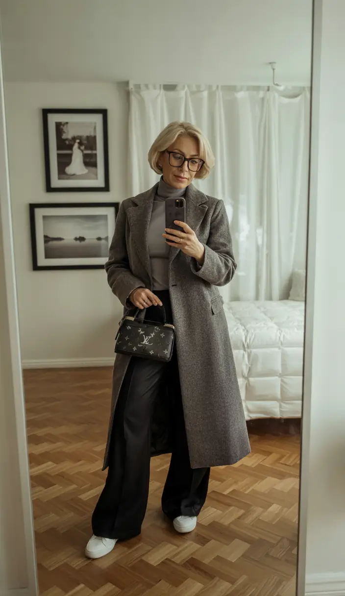 winter outfits for women over 60 Timeless Gray with Modern Ease