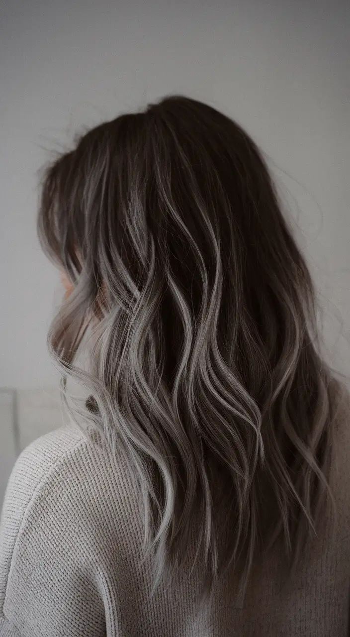 trending hair colors for winter 2025 Steel Gray Waves