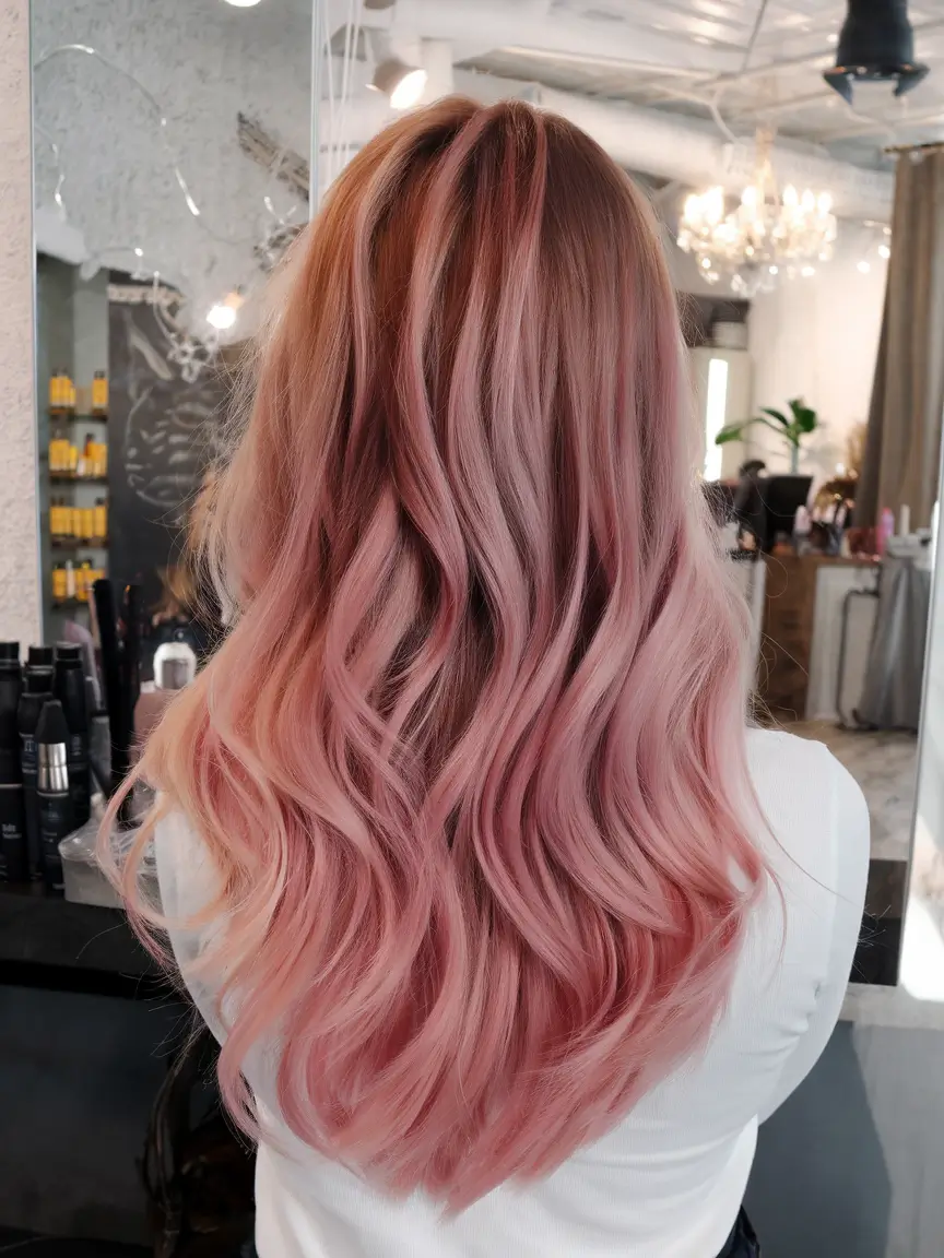 trending hair colors for winter 2025 Romantic Rose Glow